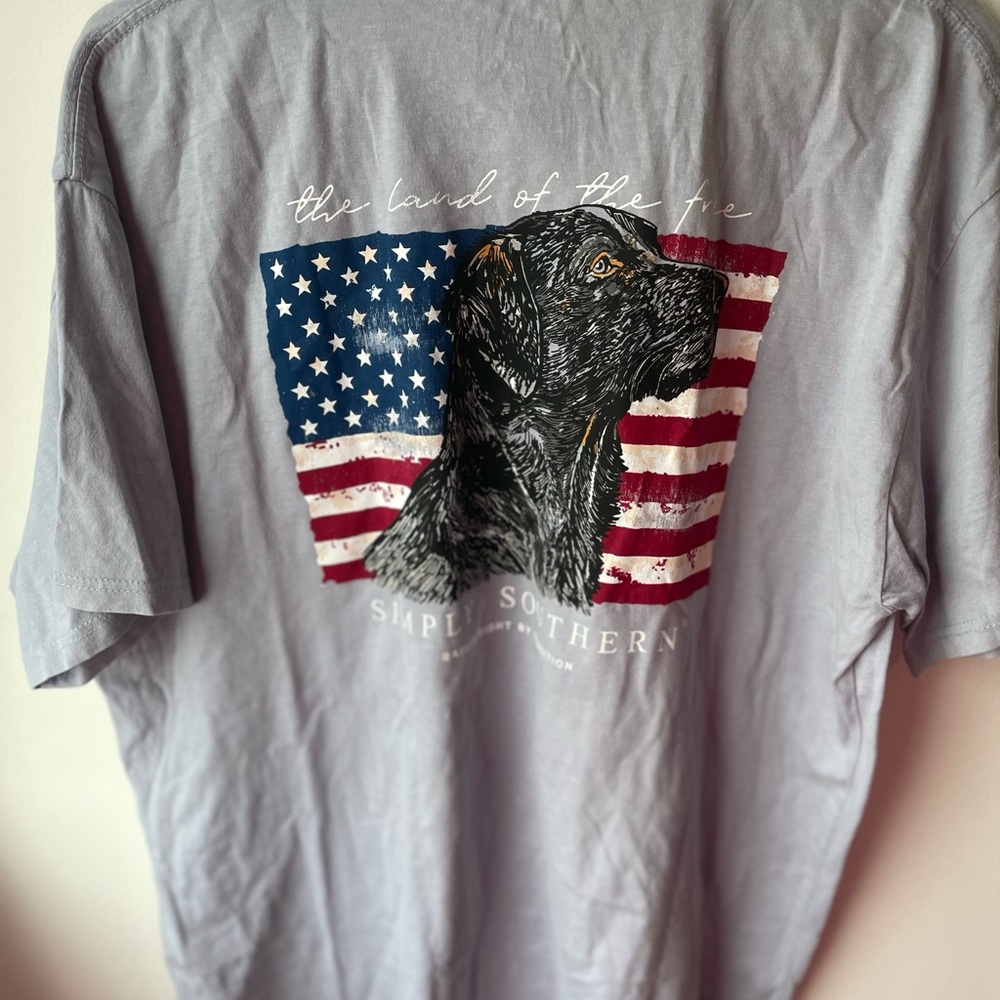 Simply Southern Dog and Flag Tee